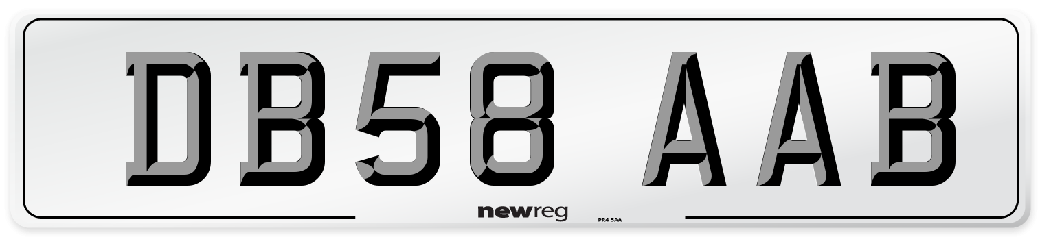 DB58 AAB Number Plate from New Reg